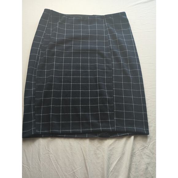 Liverpool Plaid Mini Skirt Pencil Women Size 16W Pull On Career Office Formal - Picture 1 of 3